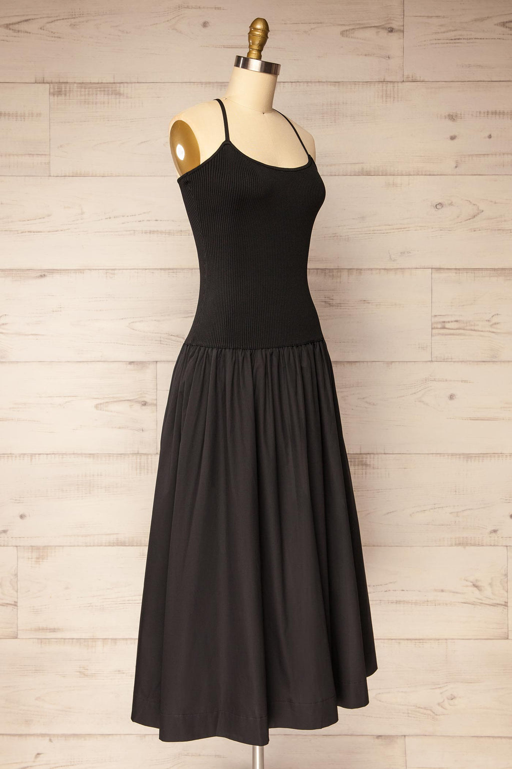 Rhory | Black Midi Dress with Open Back