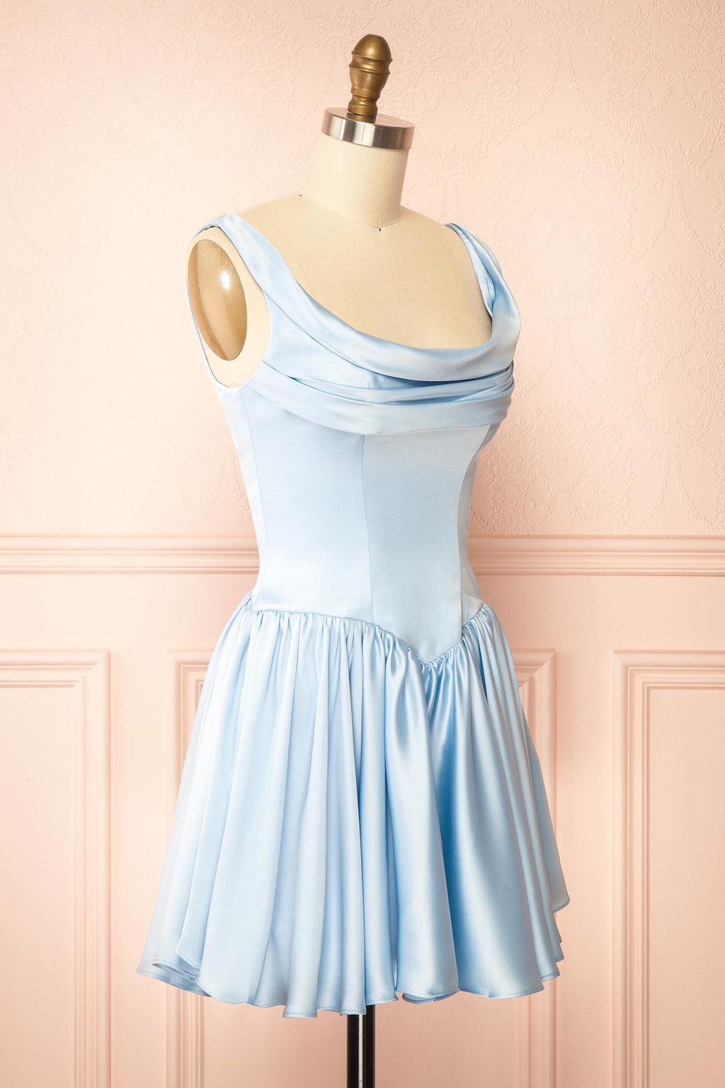Romia Light Blue | Satin Short Corset Dress