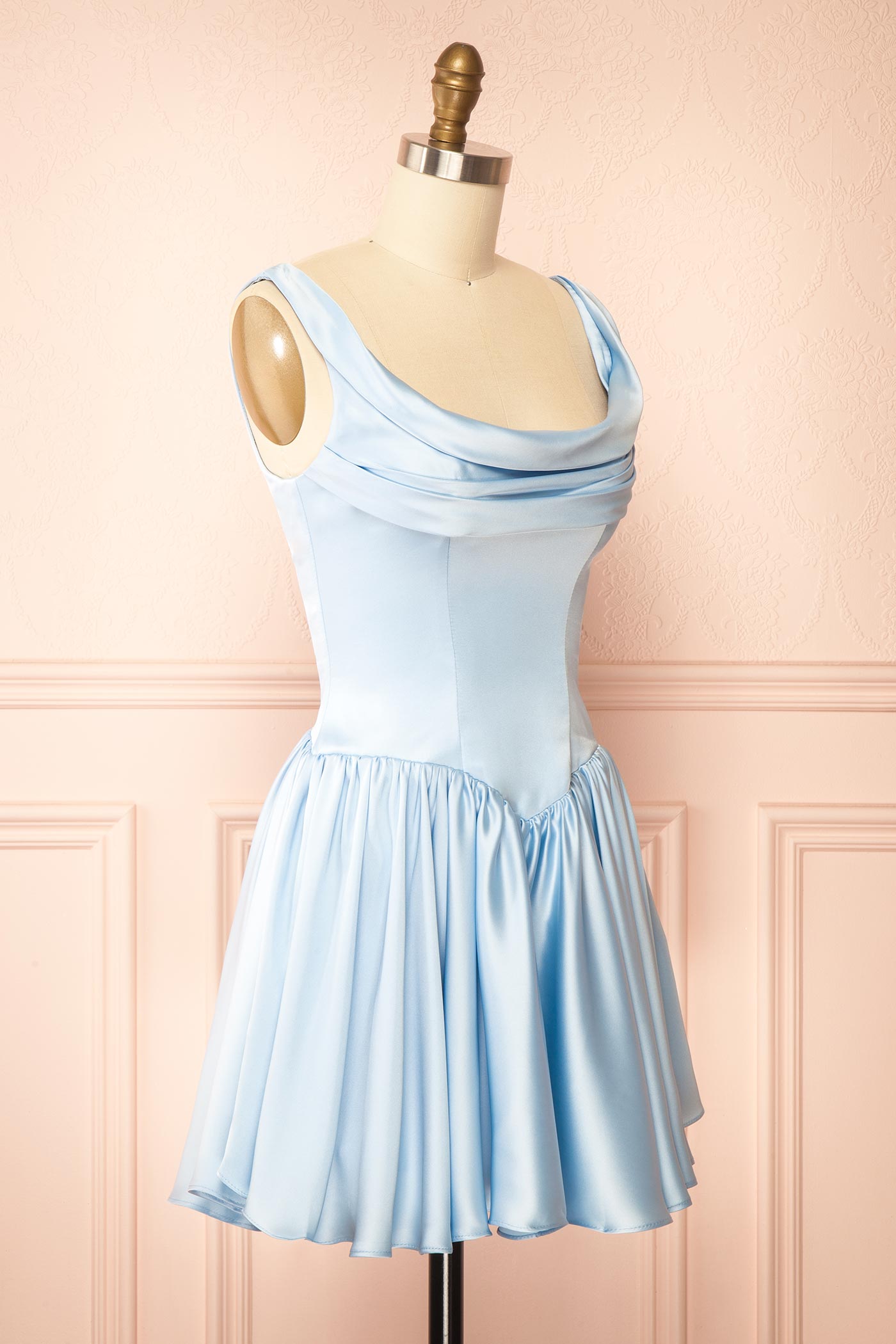 Romia Light Blue | Satin Short Corset Dress