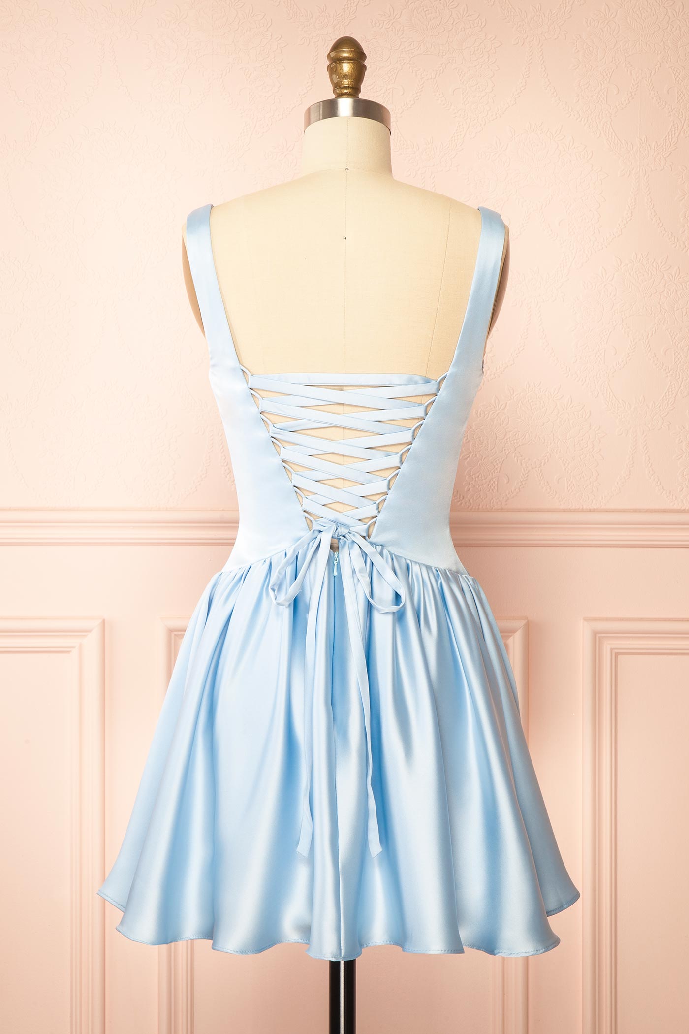 Romia Light Blue | Satin Short Corset Dress