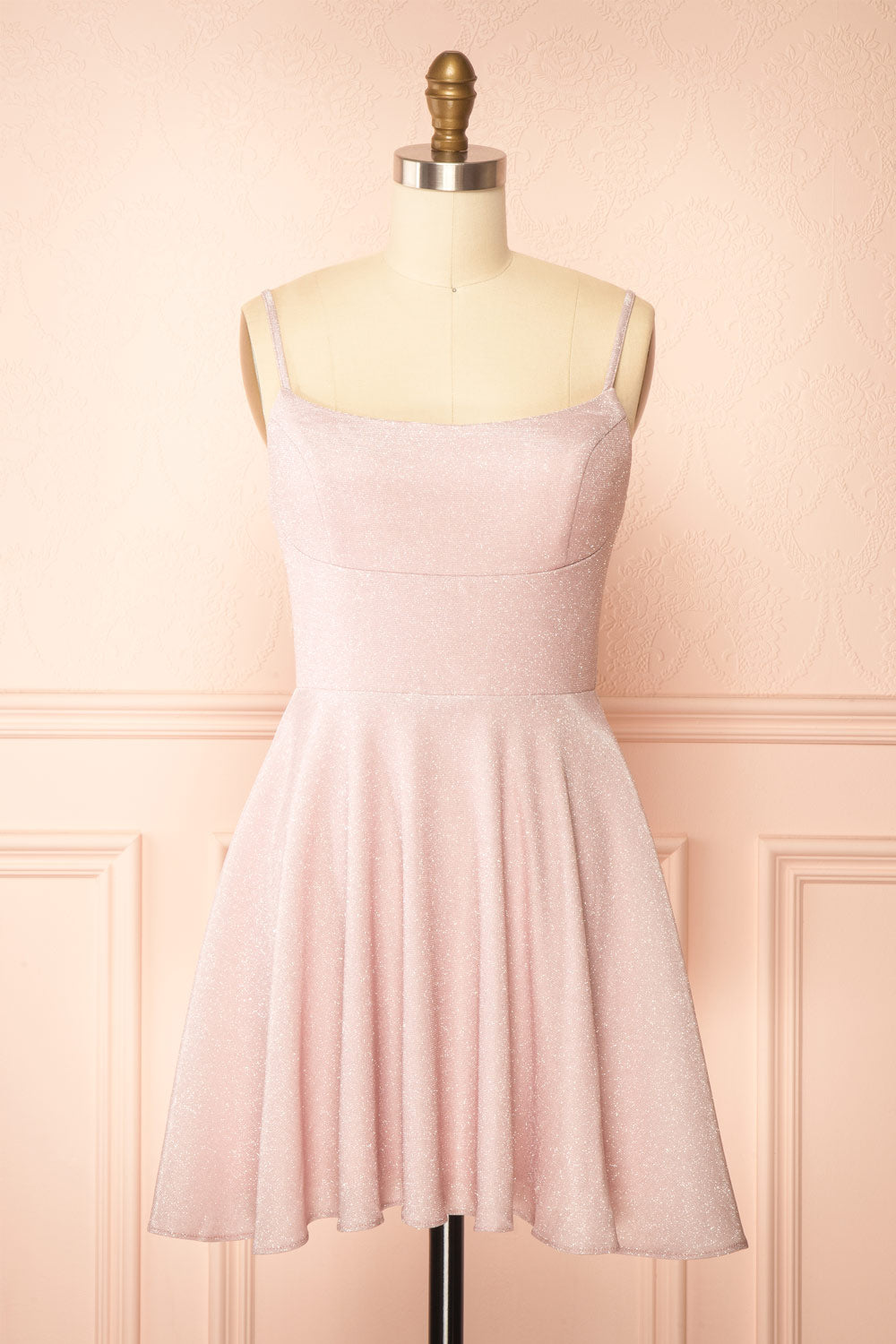 Rowyn Blush | Short Sparkly Dress with Pockets