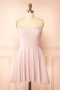 Rowyn Blush | Short Sparkly Dress with Pockets