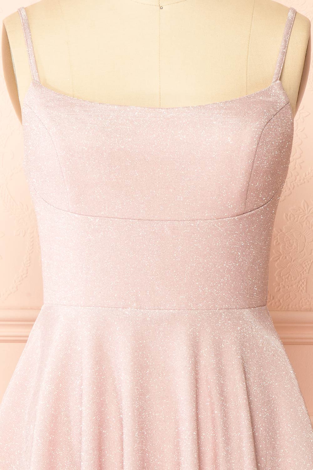 Rowyn Blush | Short Sparkly Dress with Pockets