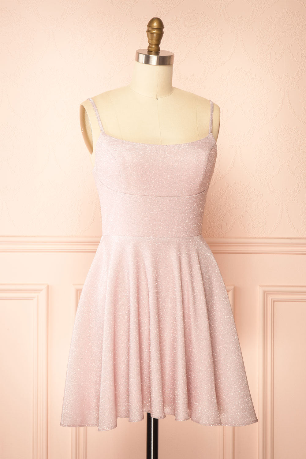 Rowyn Blush | Short Sparkly Dress with Pockets