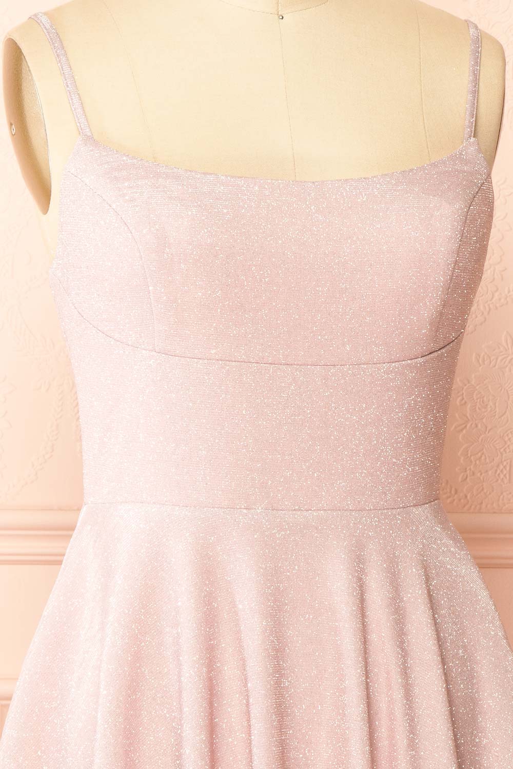 Rowyn Blush | Short Sparkly Dress with Pockets