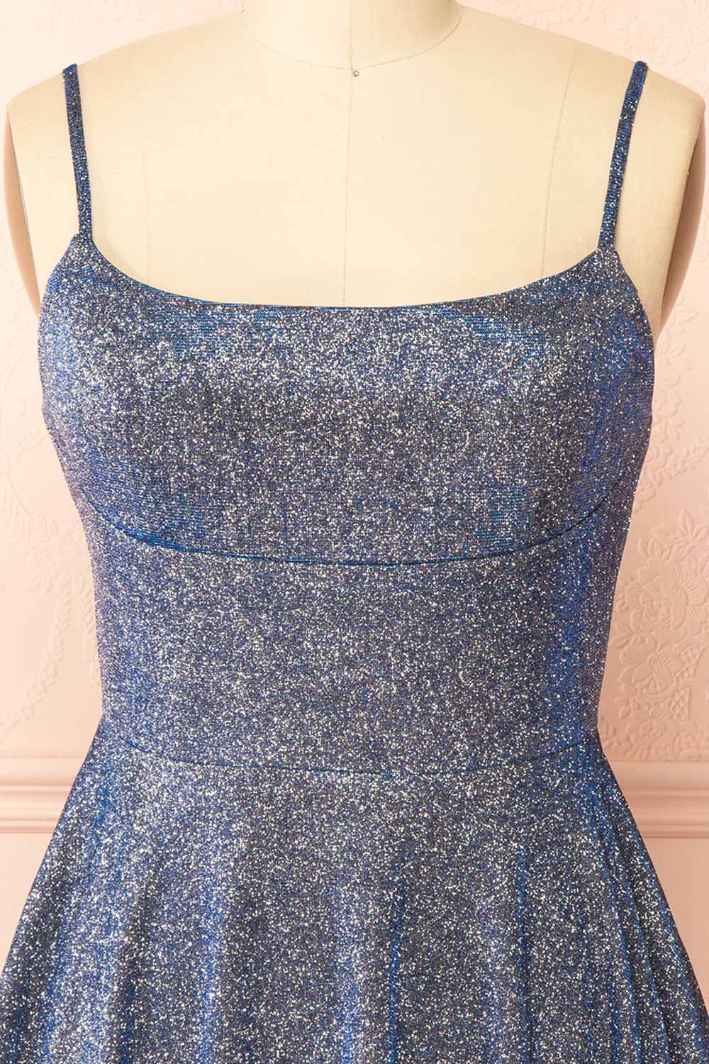 Rowyn Navy | Short Sparkly Dress with Pockets