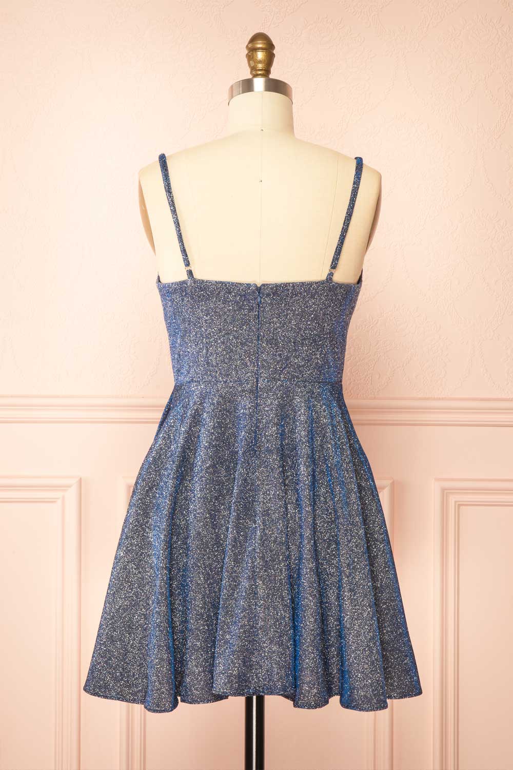 Rowyn Navy | Short Sparkly Dress with Pockets