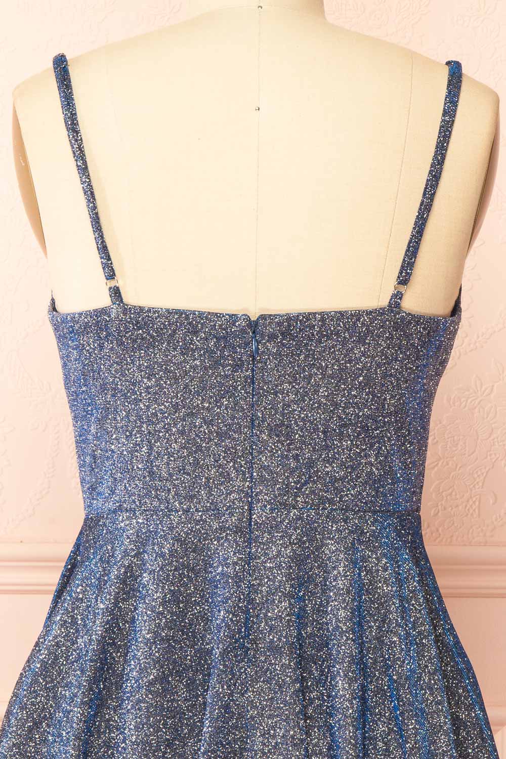 Rowyn Navy | Short Sparkly Dress with Pockets
