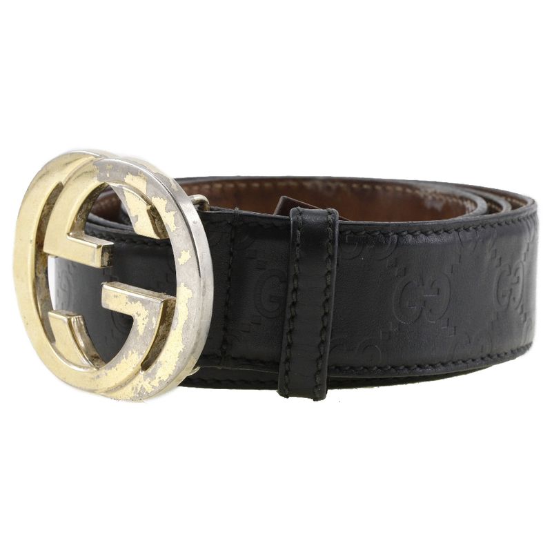 Gucci Interlocking GG Cima Leather Black Belt