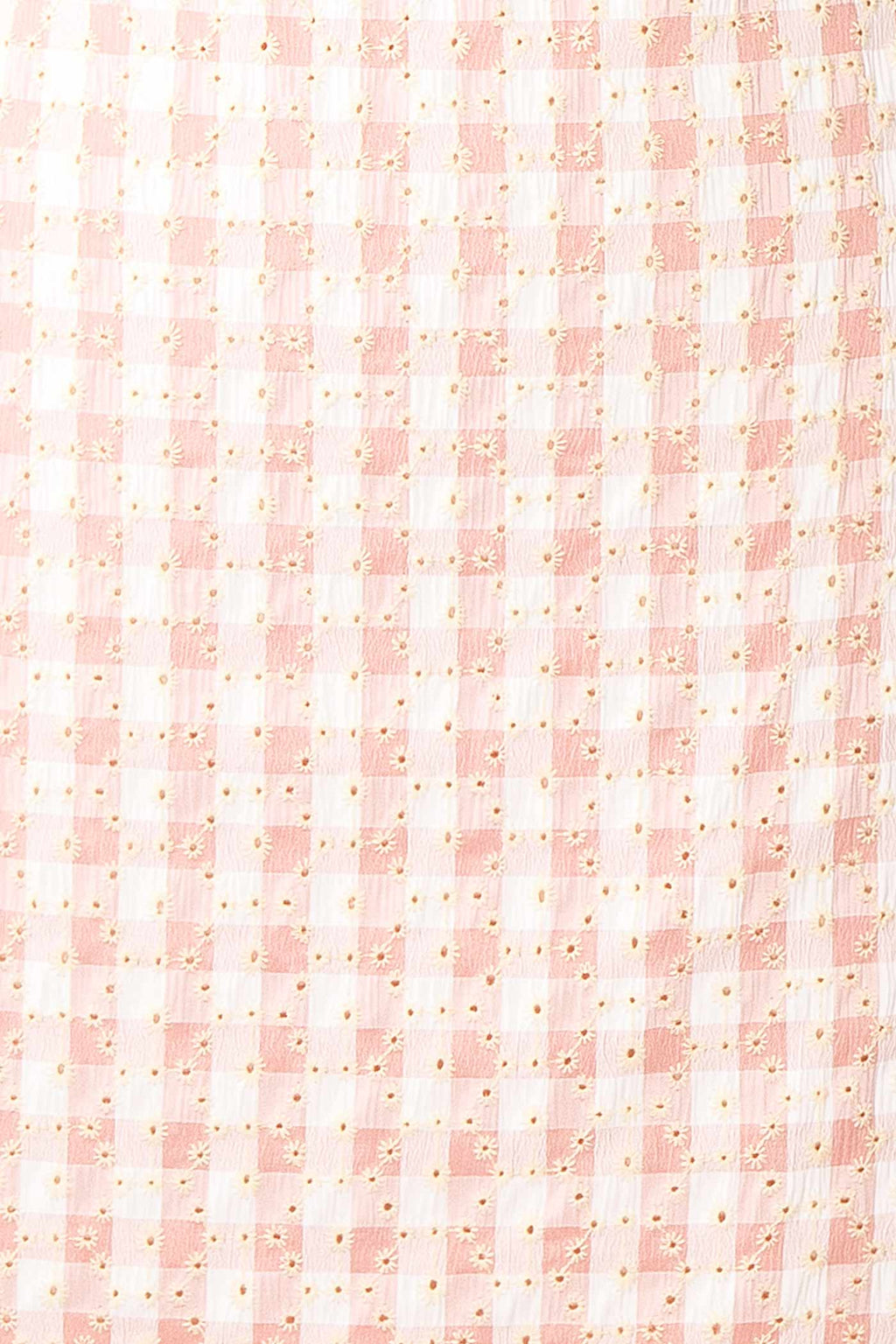 Sabinna | Pink Gingham Broderie Mini Dress with Back Tie