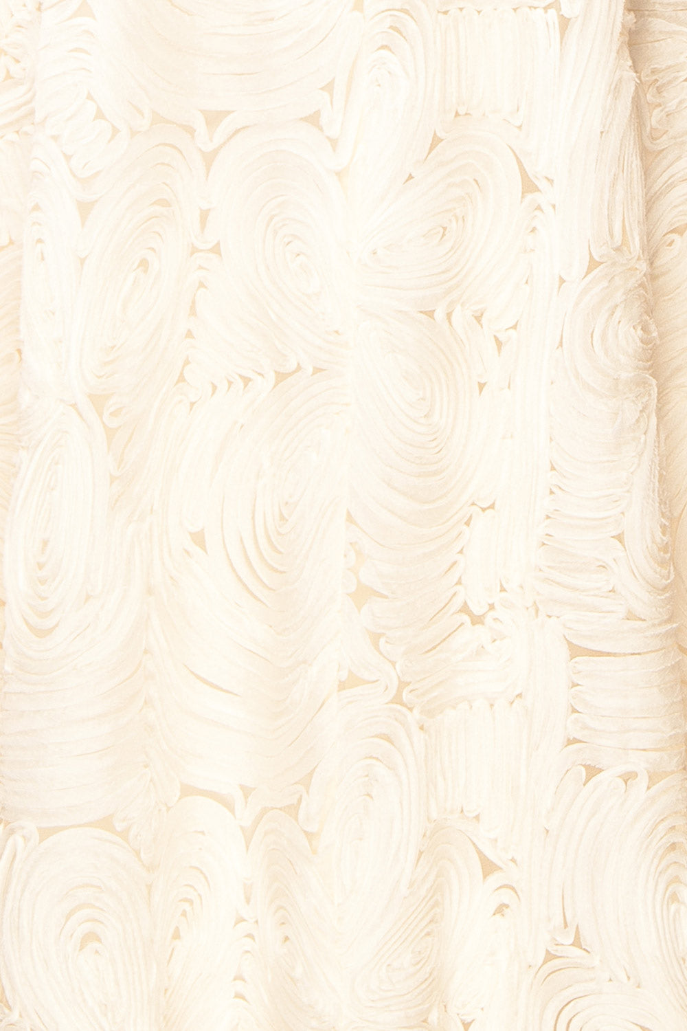 Samarah | Midi Ivory Dress with Swirling Textured Pattern