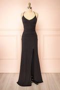 Samira Black | Sparkly Mermaid Maxi Dress with Slit