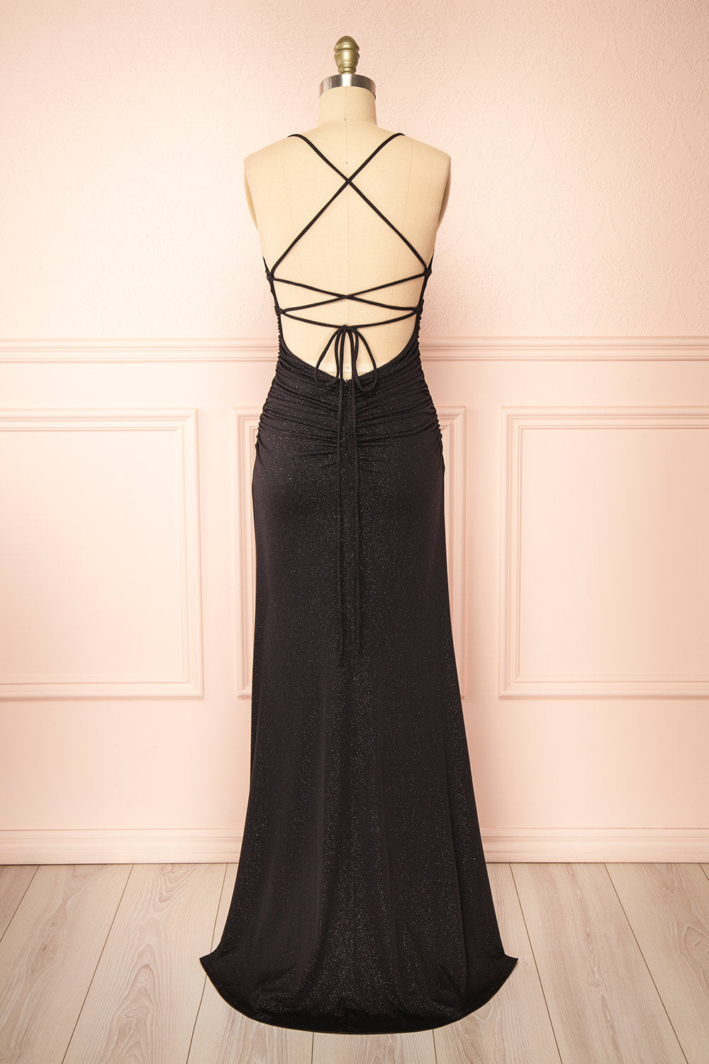 Samira Black | Sparkly Mermaid Maxi Dress with Slit