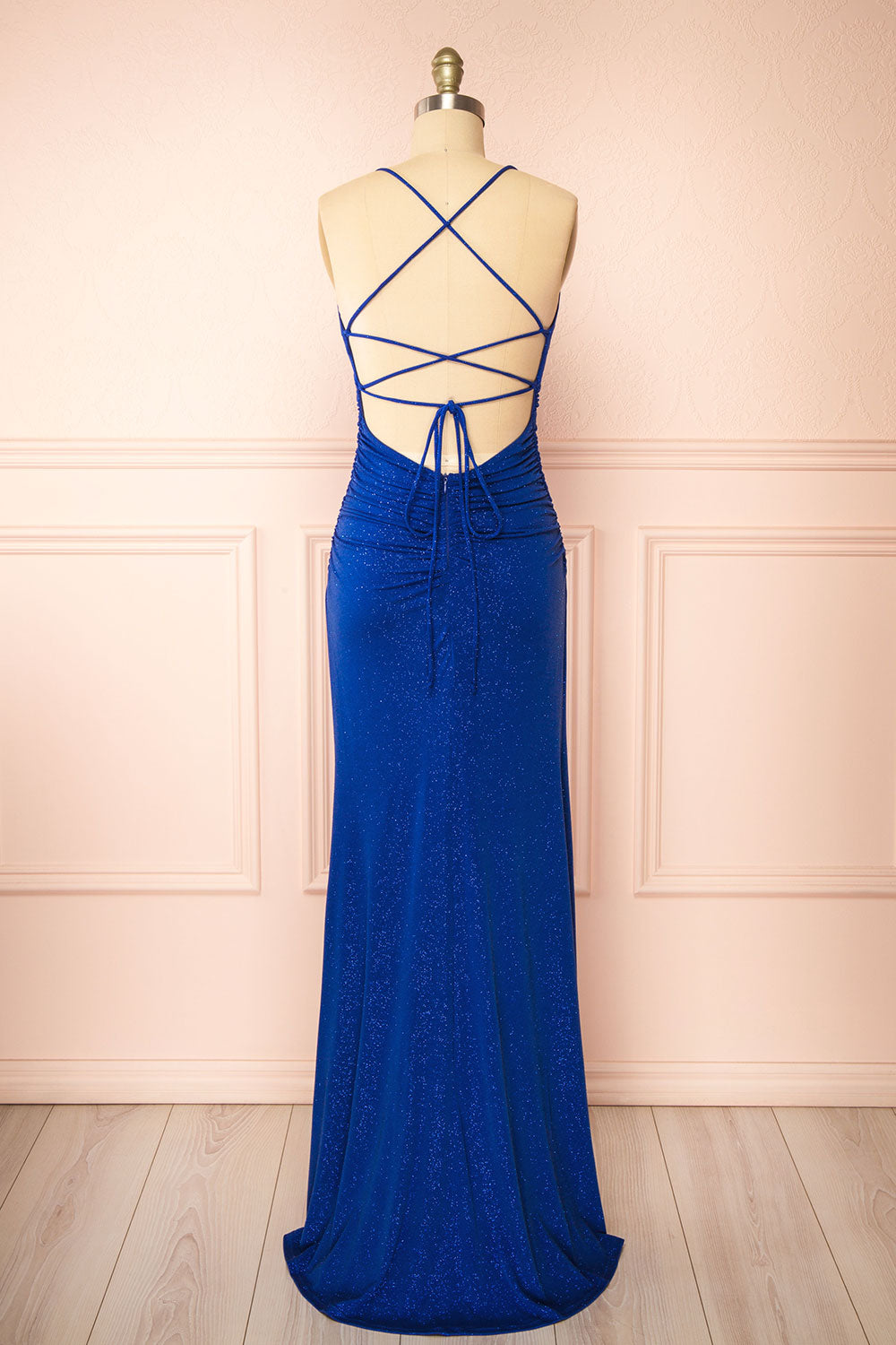 Samira Blue | Sparkly Mermaid Maxi Dress with Slit