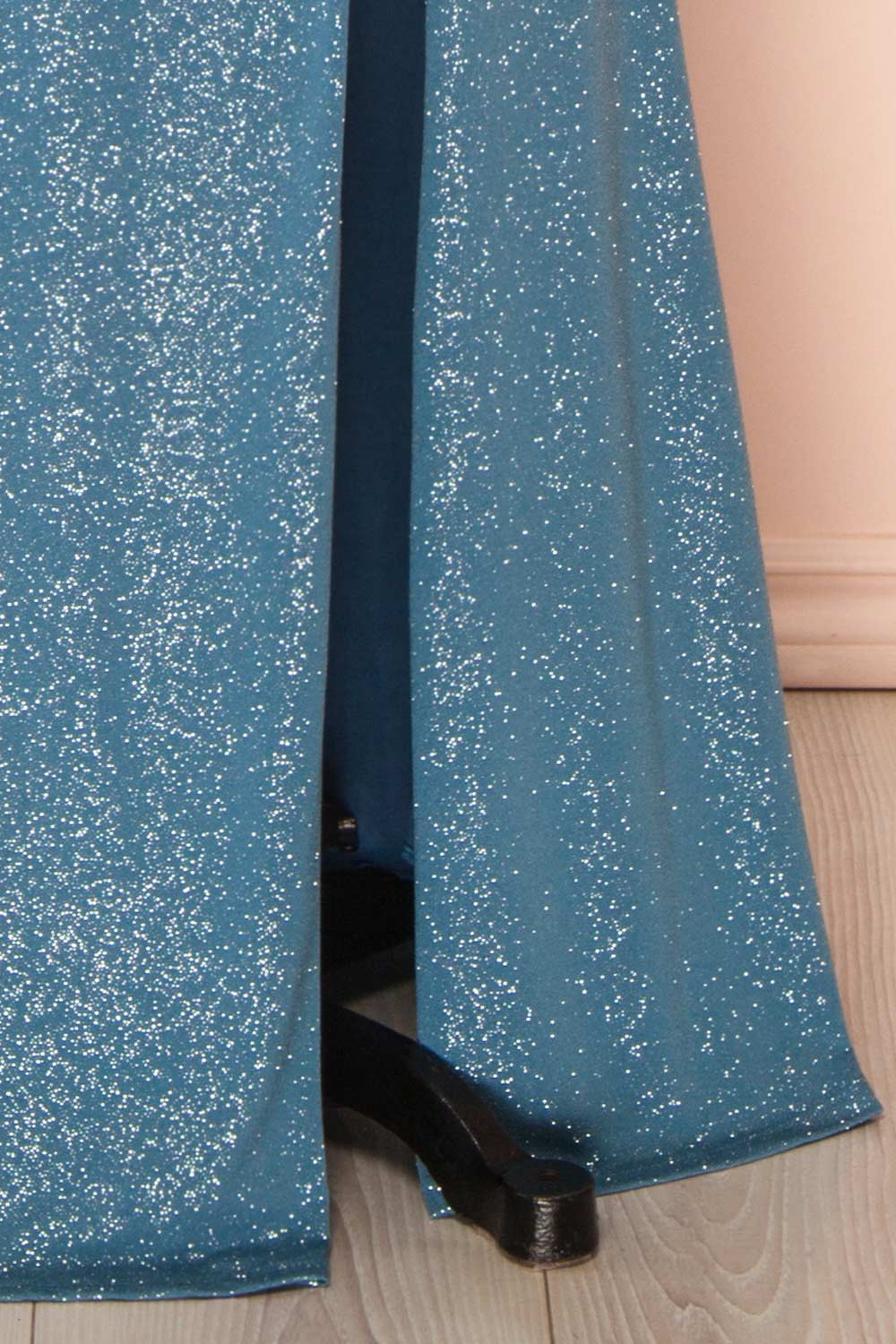 Samira Blue Grey | Sparkly Mermaid Maxi Dress with Slit
