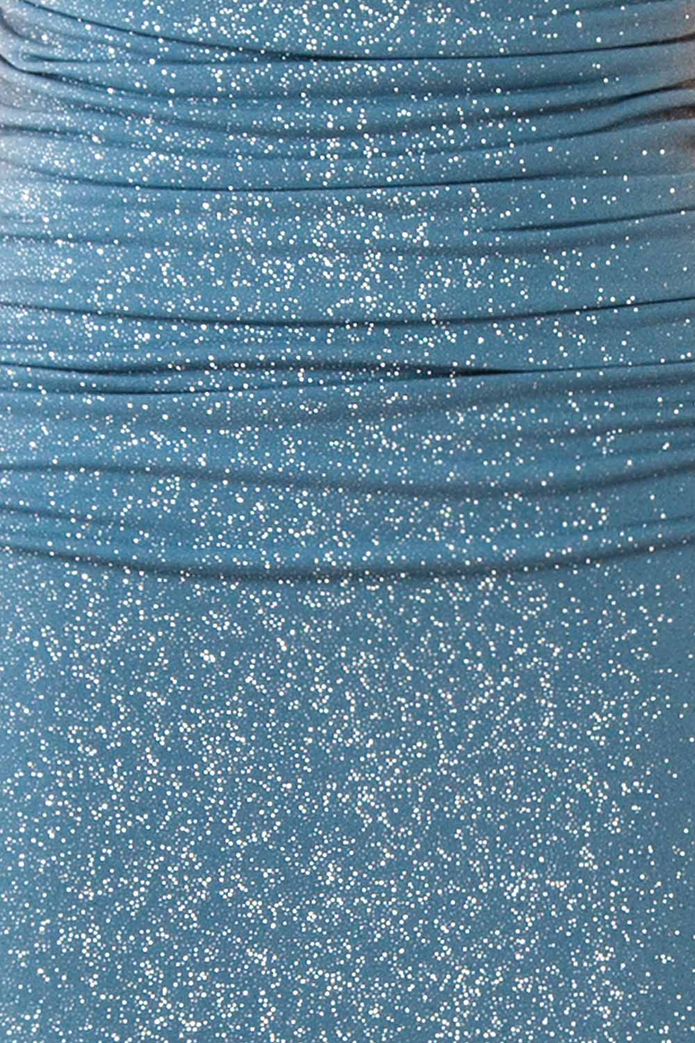 Samira Blue Grey | Sparkly Mermaid Maxi Dress with Slit