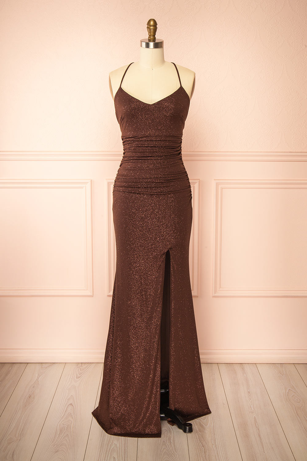 Samira Brown | Sparkly Mermaid Maxi Dress with Slit
