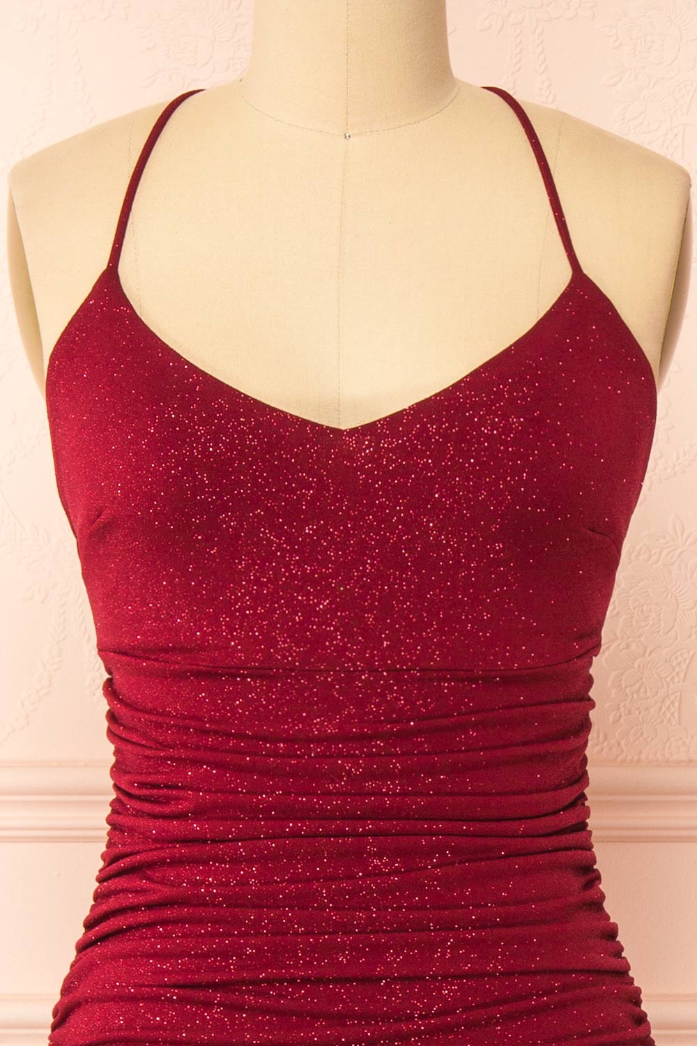 Samira Burgundy | Sparkly Mermaid Maxi Dress with Slit