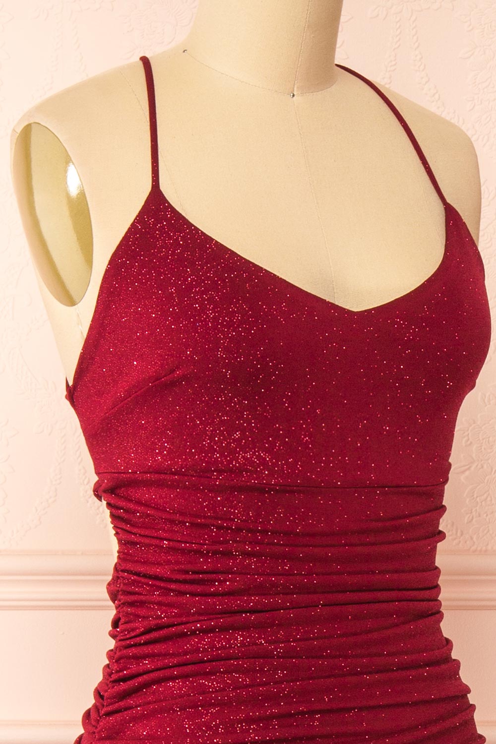 Samira Burgundy | Sparkly Mermaid Maxi Dress with Slit