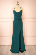Samira Green | Sparkly Mermaid Maxi Dress with Slit