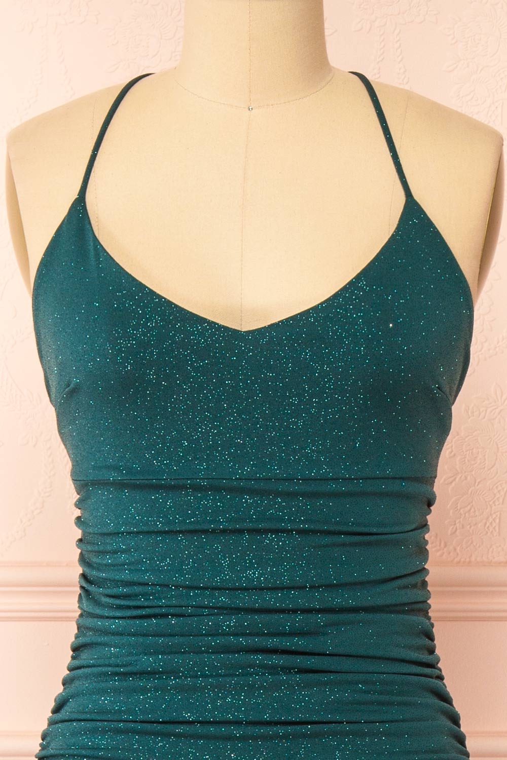 Samira Green | Sparkly Mermaid Maxi Dress with Slit