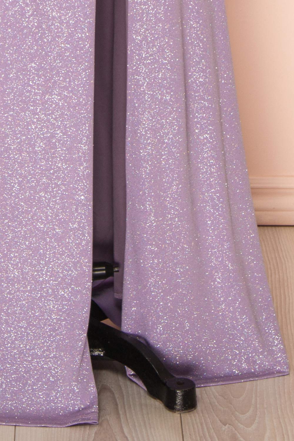 Samira Lavender | Sparkly Mermaid Maxi Dress with Slit