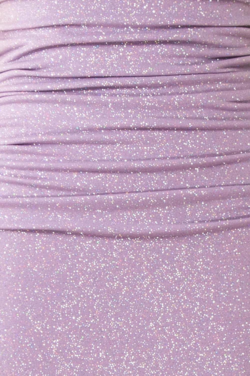 Samira Lavender | Sparkly Mermaid Maxi Dress with Slit
