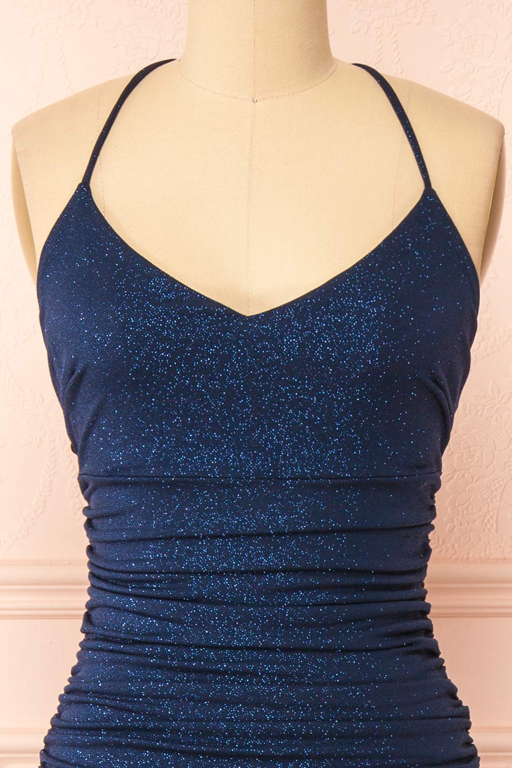 Samira Navy | Sparkly Mermaid Maxi Dress with Slit