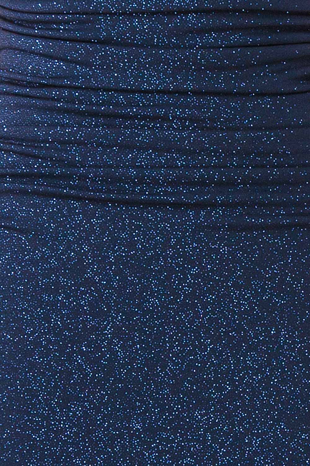 Samira Navy | Sparkly Mermaid Maxi Dress with Slit