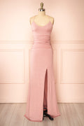 Samira Pink | Sparkly Mermaid Maxi Dress with Slit