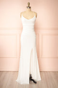 Samira White | Sparkly Mermaid Maxi Wedding Dress with Slit