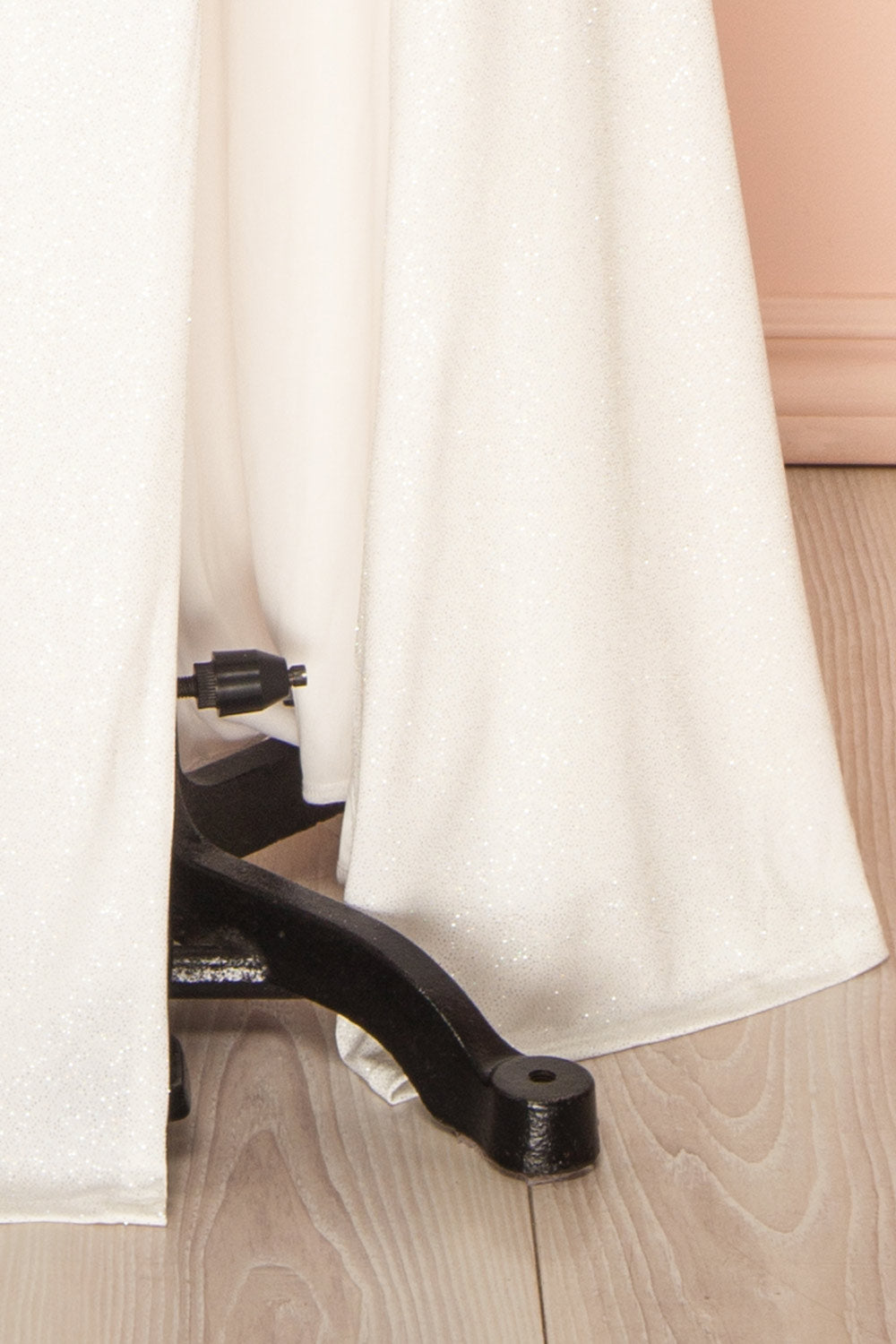 Samira White | Sparkly Mermaid Maxi Wedding Dress with Slit