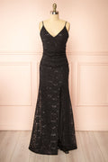 Samy Black | Sparkly Lace Mermaid Dress w/ Slit