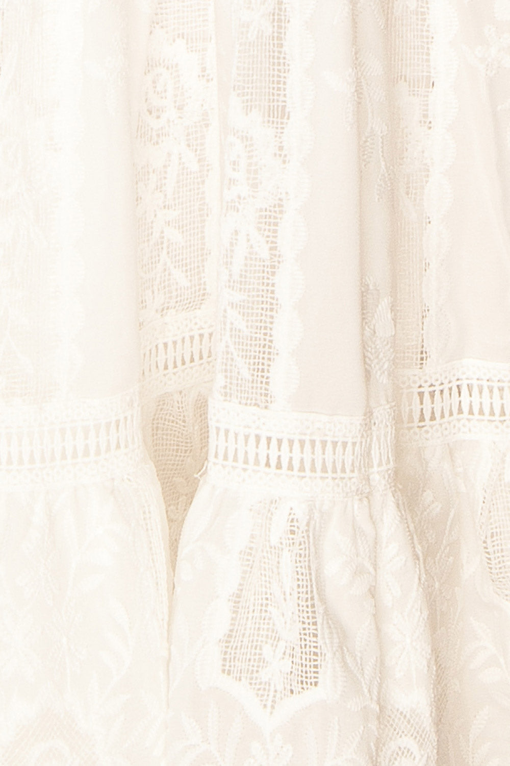 Sandos | Ivory Halter Maxi Dress with Lace