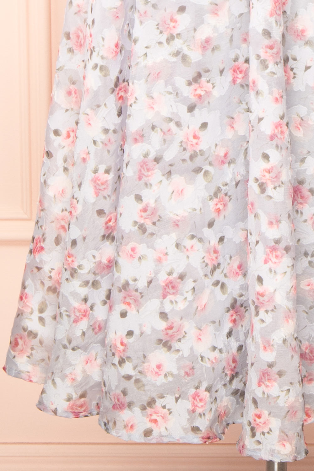Saphira | Blue Bustier Floral Midi Dress