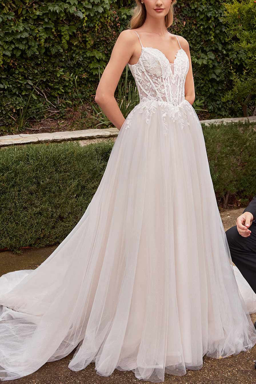Sarienne | Sparkly A-Line Wedding Tulle Dress