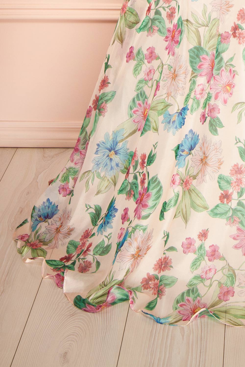 Scottie | Floral Corset Maxi Dress with Draped Bustier