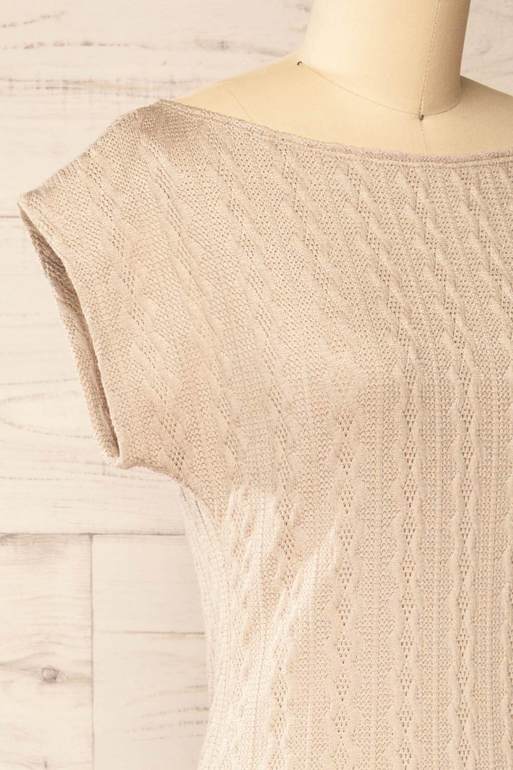 Selana Beige | Knit Maxi Dress with Back Slit by Arti Gogna