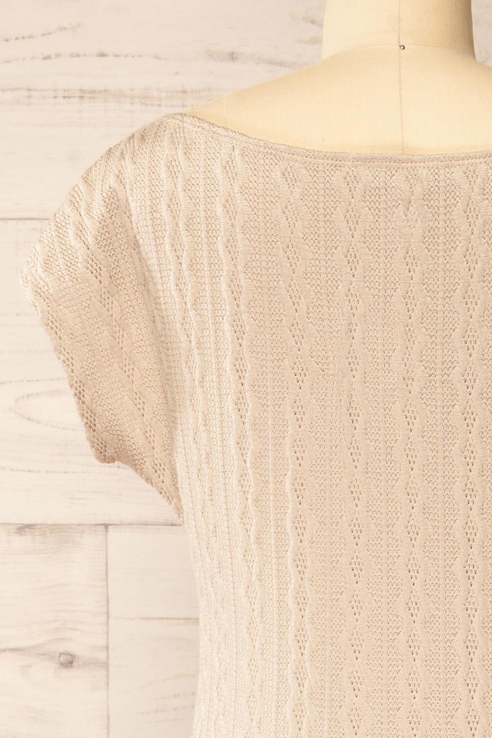 Selana Beige | Knit Maxi Dress with Back Slit by Arti Gogna