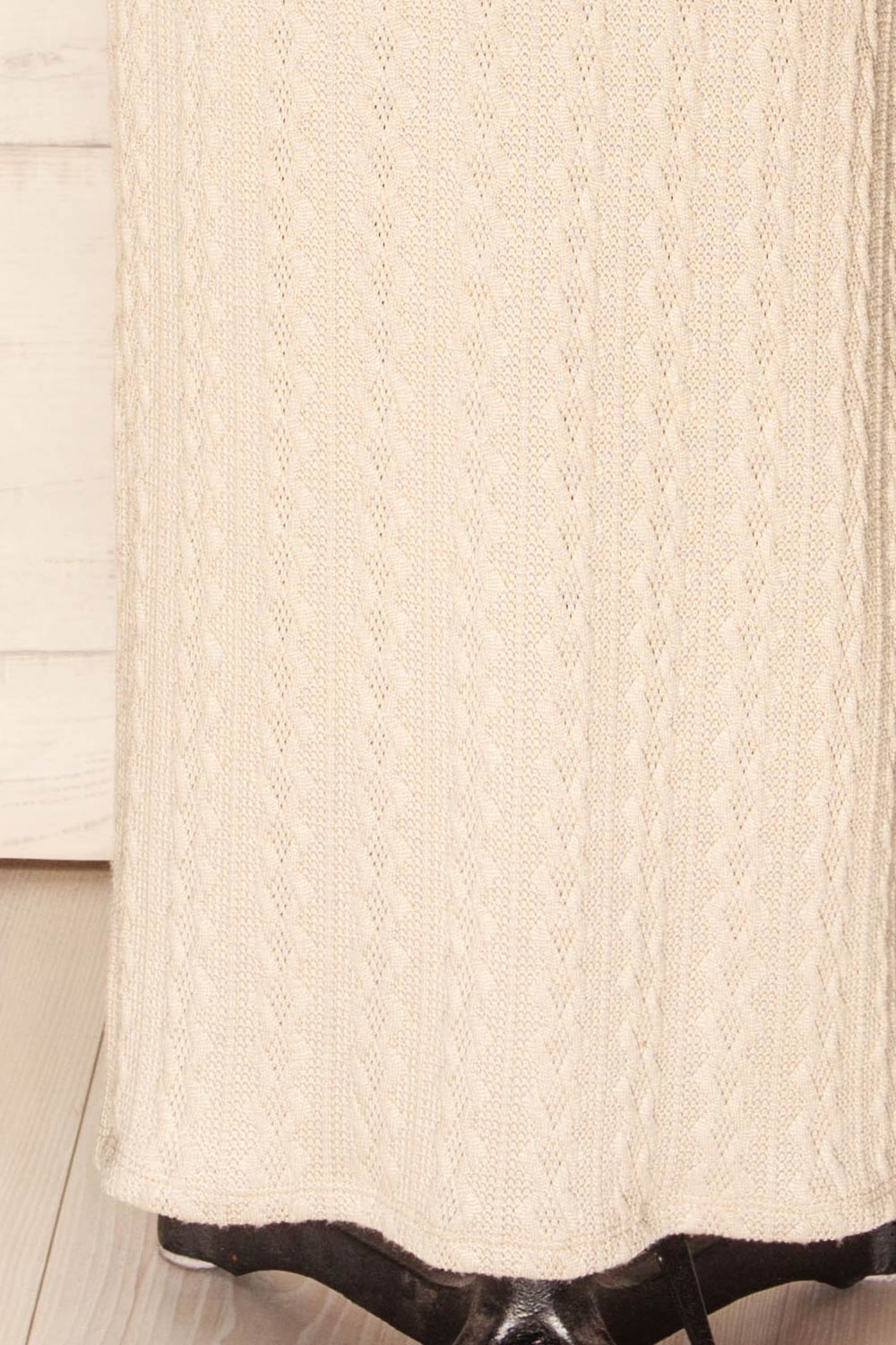 Selana Beige | Knit Maxi Dress with Back Slit by Arti Gogna
