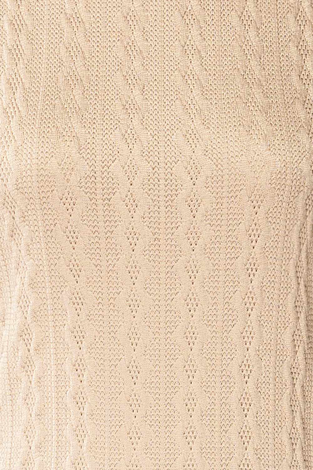 Selana Beige | Knit Maxi Dress with Back Slit by Arti Gogna