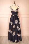 Selwyn | Navy Maxi Dress with Self-Tie Straps