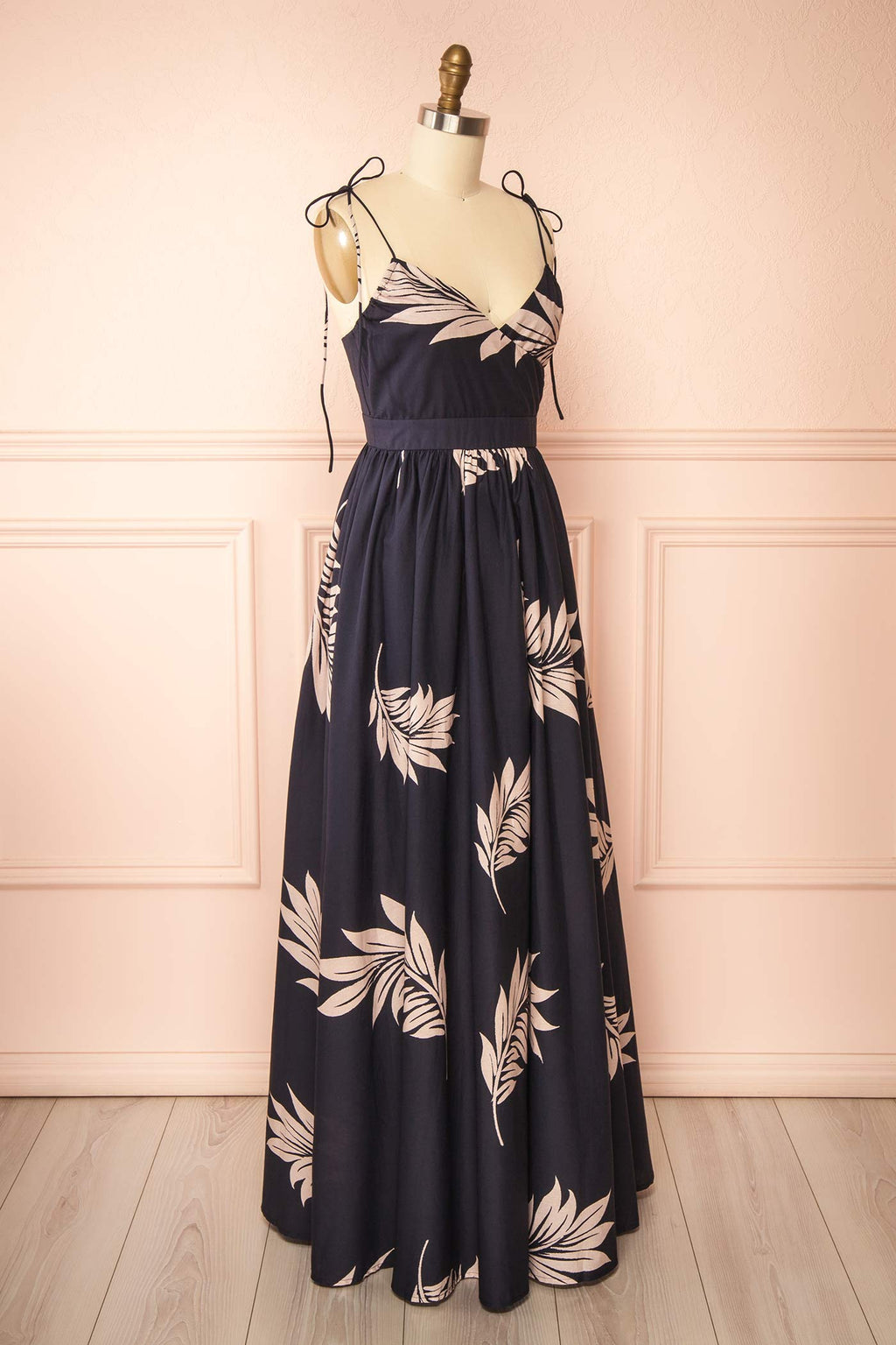 Selwyn | Navy Maxi Dress with Self-Tie Straps