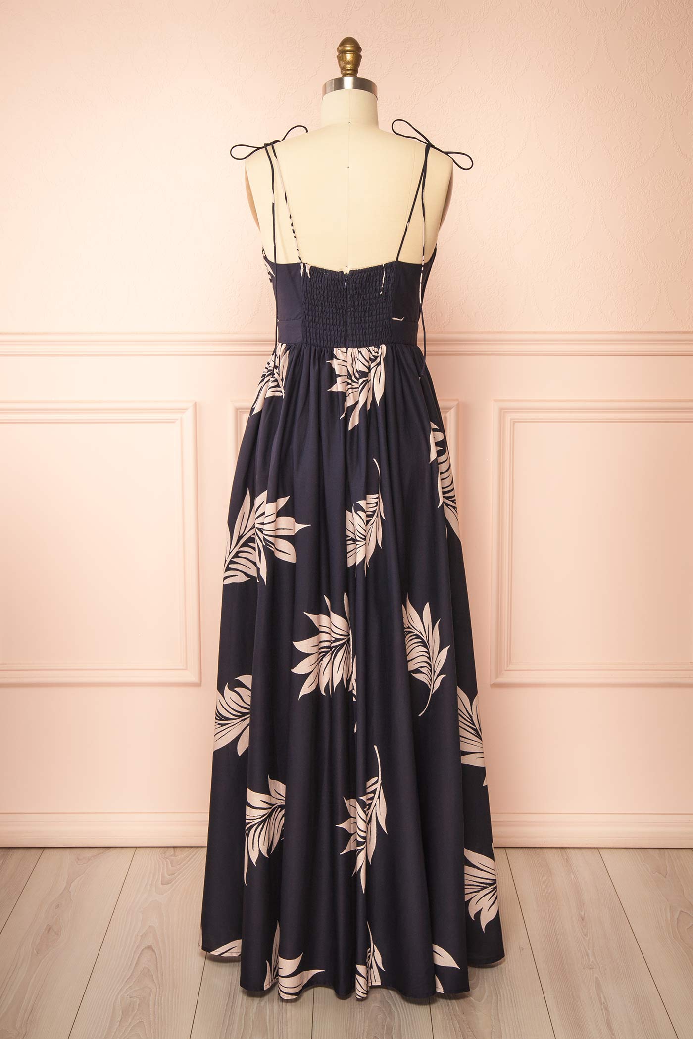 Selwyn | Navy Maxi Dress with Self-Tie Straps