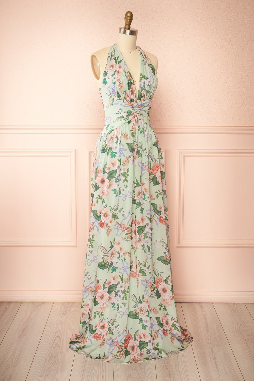 Seojun | Maxi Floral Halter Dress