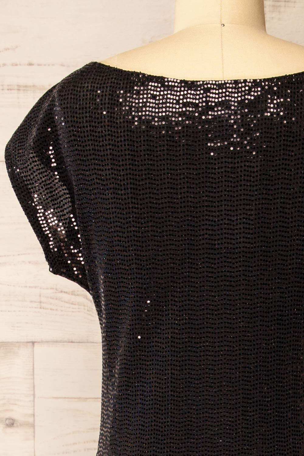 Seralie | Black Sequin Maxi Dress with Slit by Arti Gogna