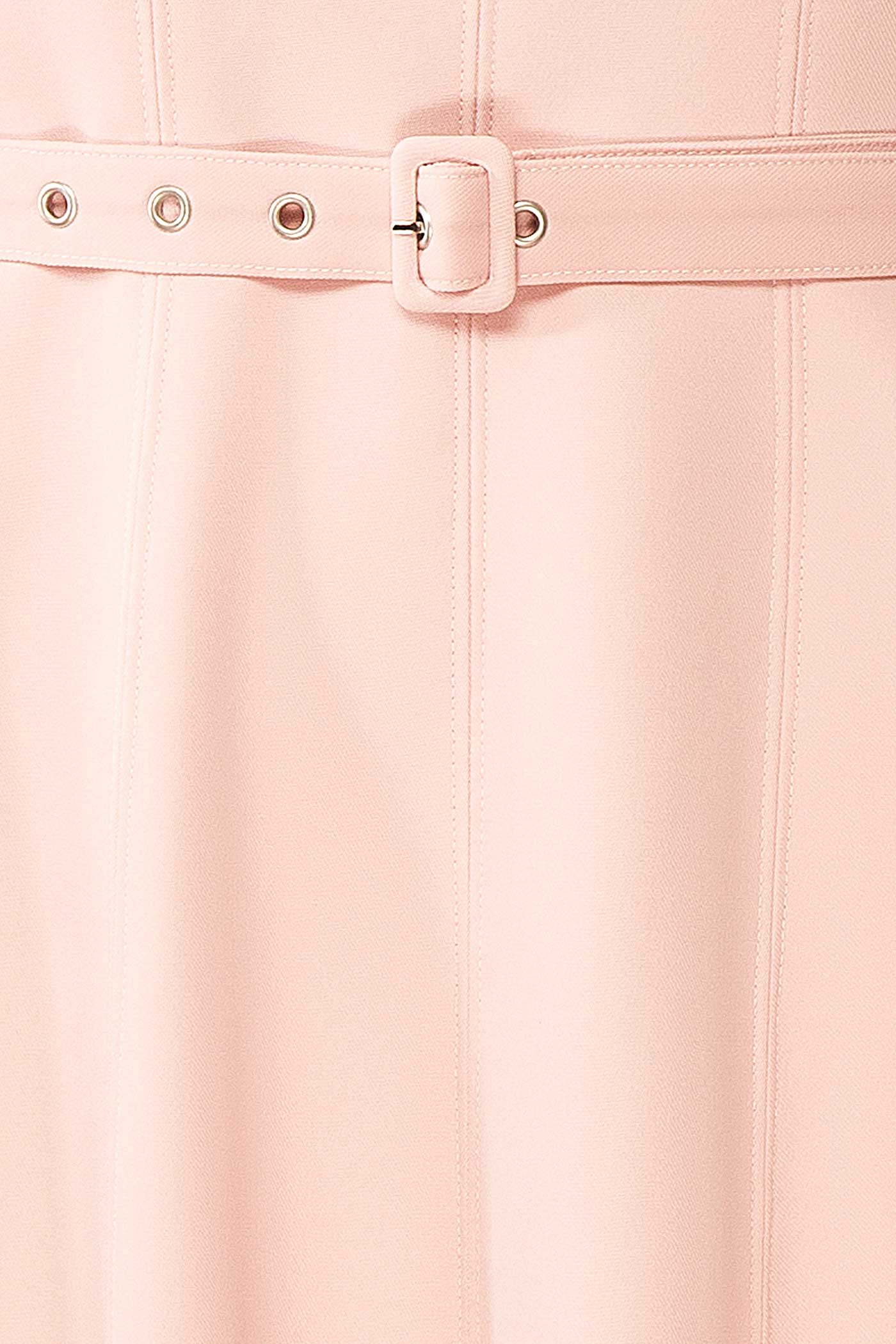 Seynabou | Pink Midi Dress with Belt and Pockets