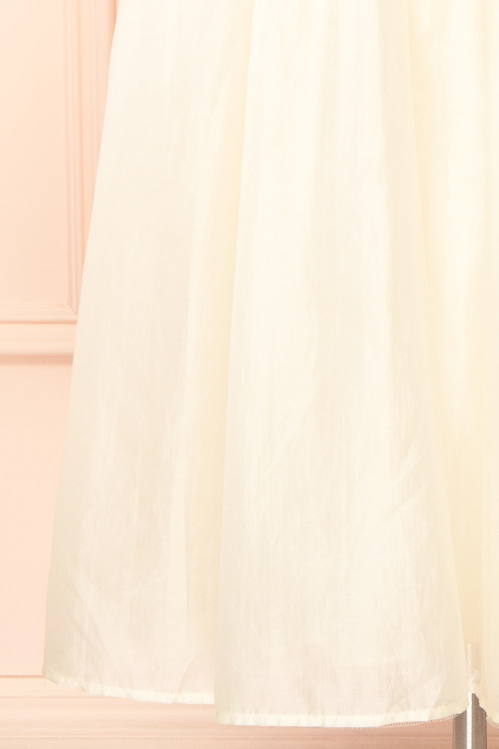 Shania | Ivory Sleeveless Midi Dress with Textured Details