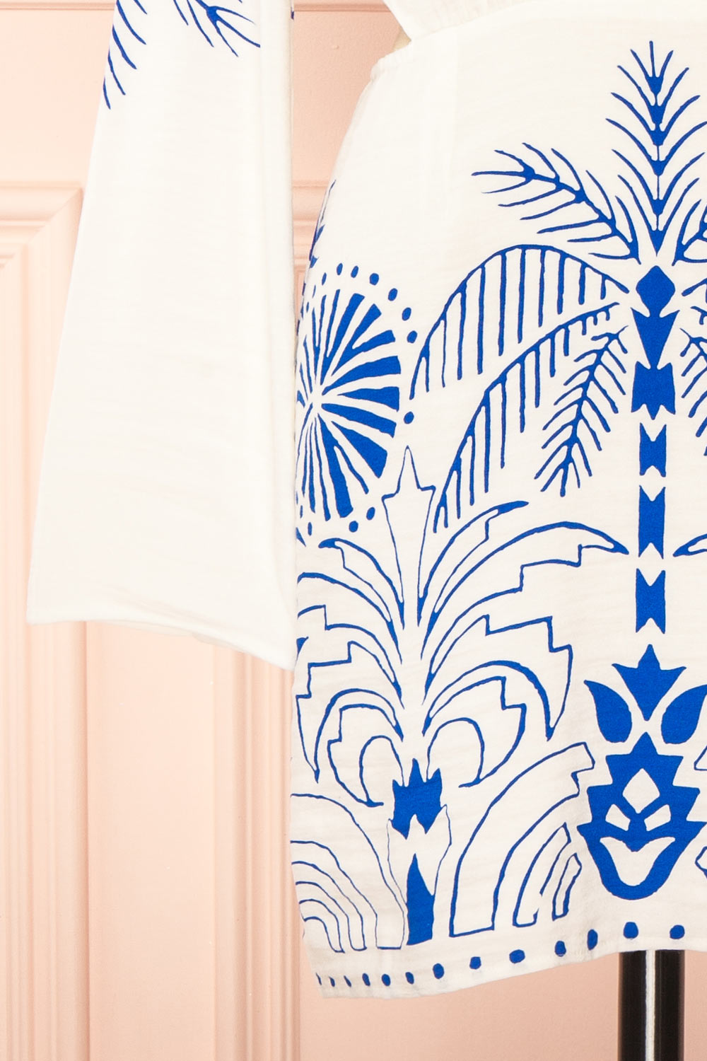 Sharon | Short White Dress with Contrast Print