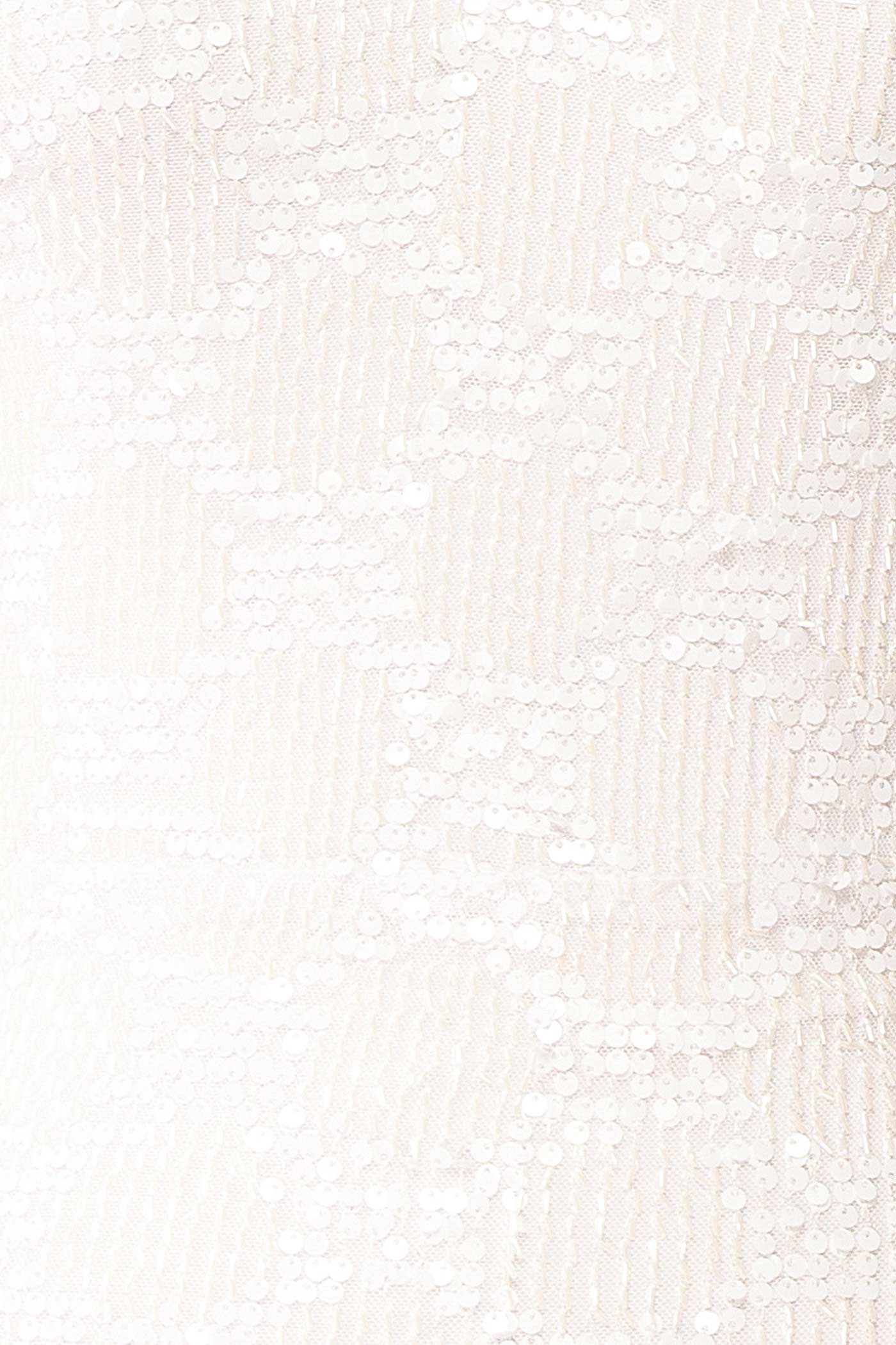 Shelia | White Maxi Sequin Dress with Slit